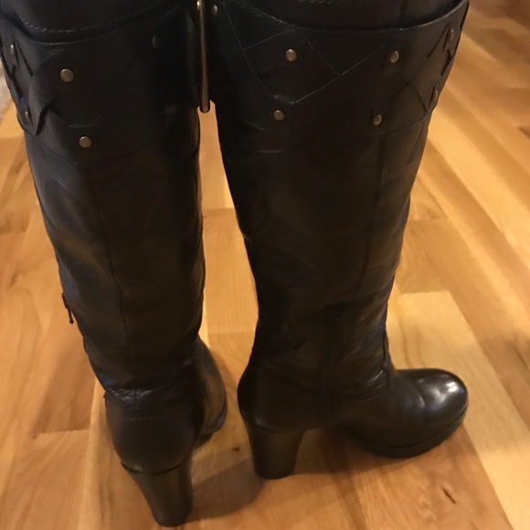 COACH Black Leather Boots Size 6 - Picture 2 of 4